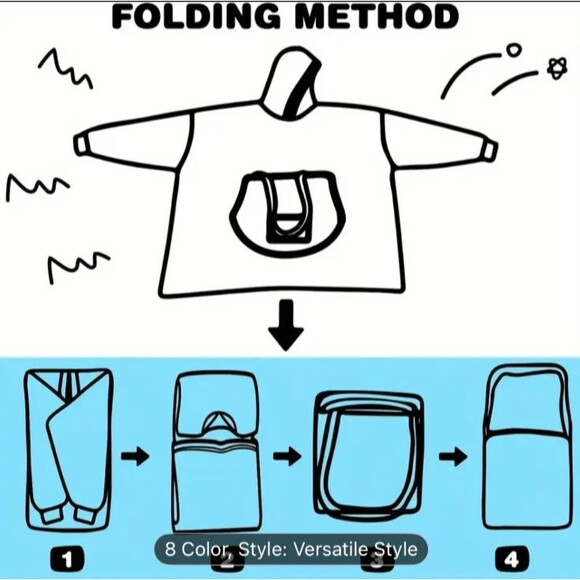 wearable blanket hoodie oversized sherpa hooded blanket sweatshirt, assorted - Picture 8 of 9